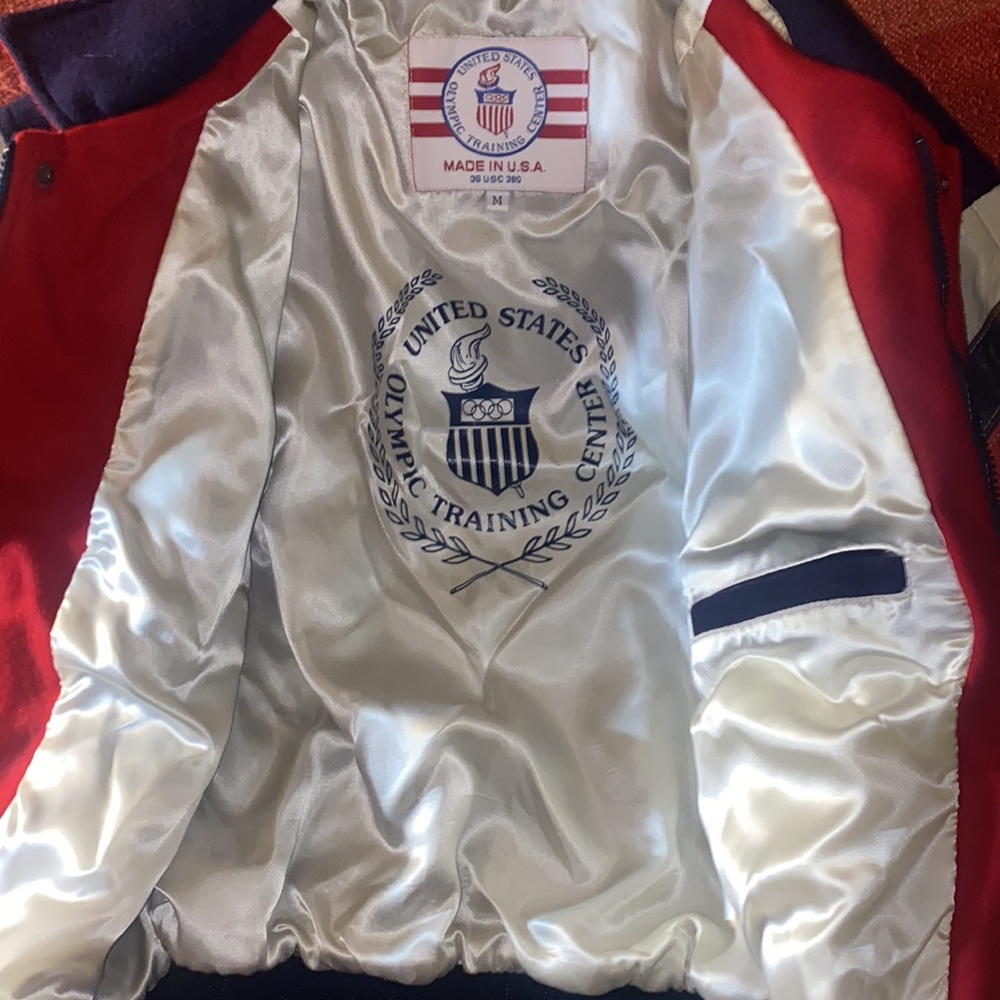 Usa Olympic Training Jacket Size Medium Leather W… - image 7